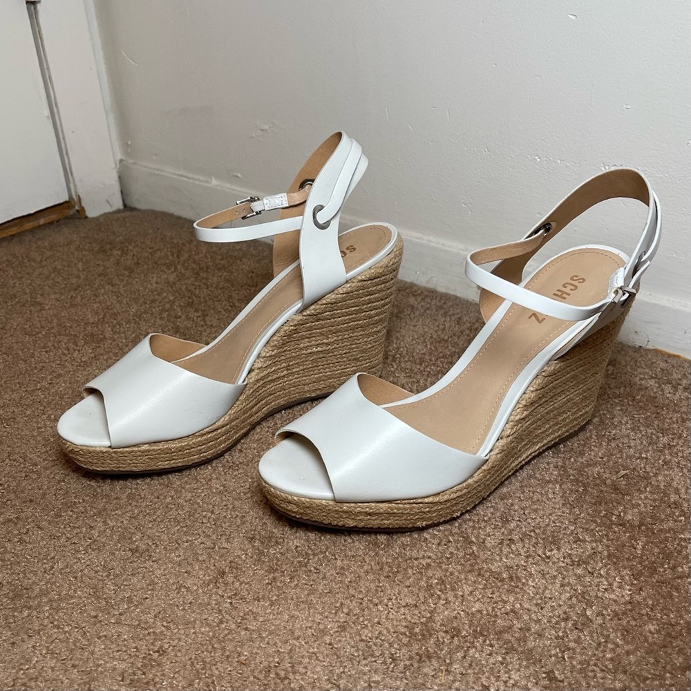 Schutz Leather Espadrilles